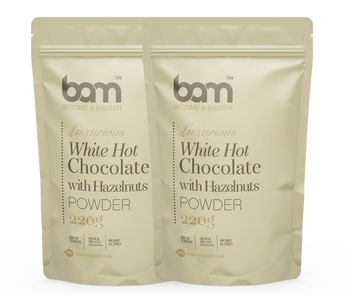 duo white hot chocolate with hazelnuts