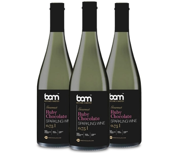 Sparkling wine with ruby chocolate