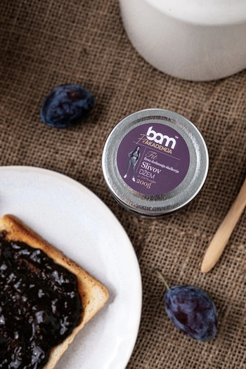 Plum jam made from 100% fruit, no added sugar, 200 g