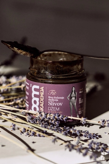 Plum jam made from 100% fruit, no added sugar, 200 g