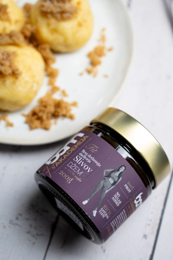 Plum jam made from 100% fruit, no added sugar, 200 g