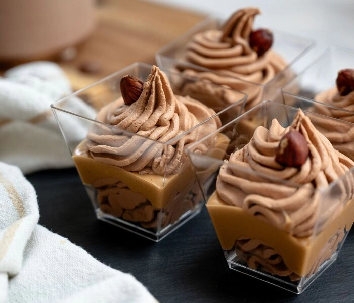 chocolate mousse with bam hazelnut spread